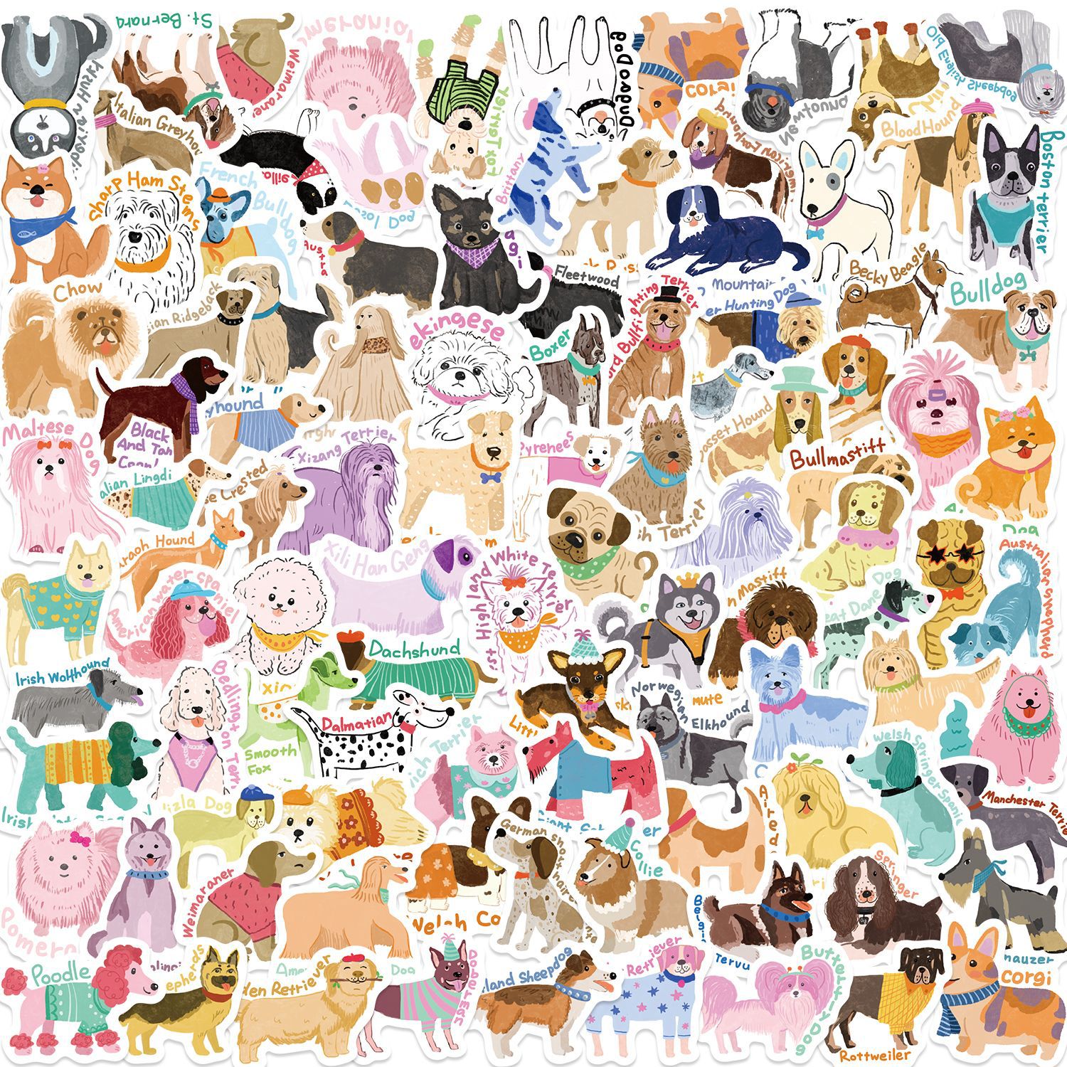 Laptop Accessories Kids - 100PCS Cute Dog Graffiti Sticker for