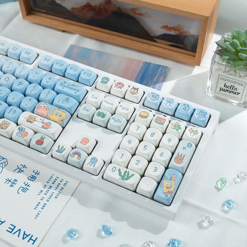Laptop Accessories Cute - Cute SpongeBo SquarePants Mechanical Keyboard Blue