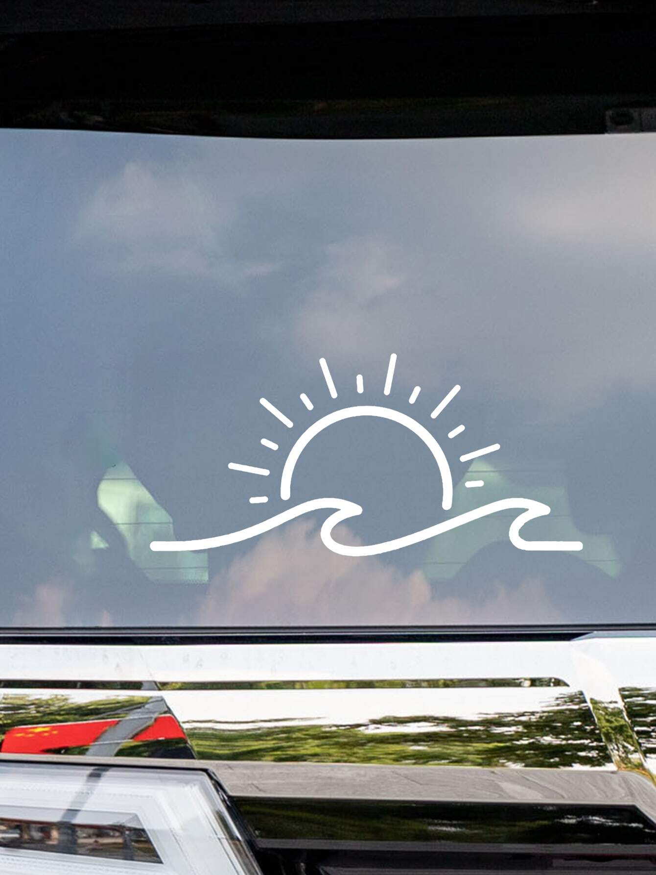 Laptop Accessories Cute - 1pc White 30*15cm Sun Wave Car