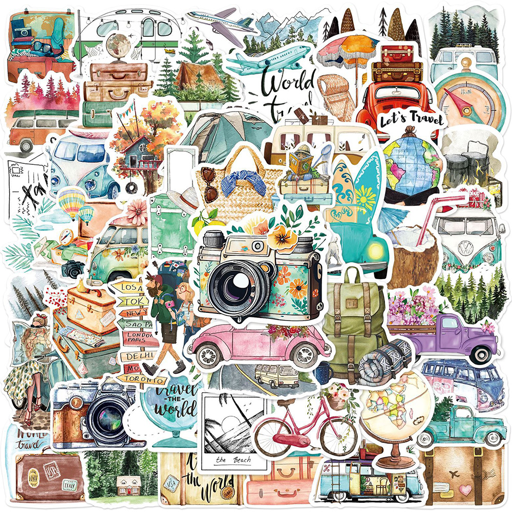 Laptop Accessories Kids - 10/30/50pcs Outdoor Travel World Graffiti Stickers