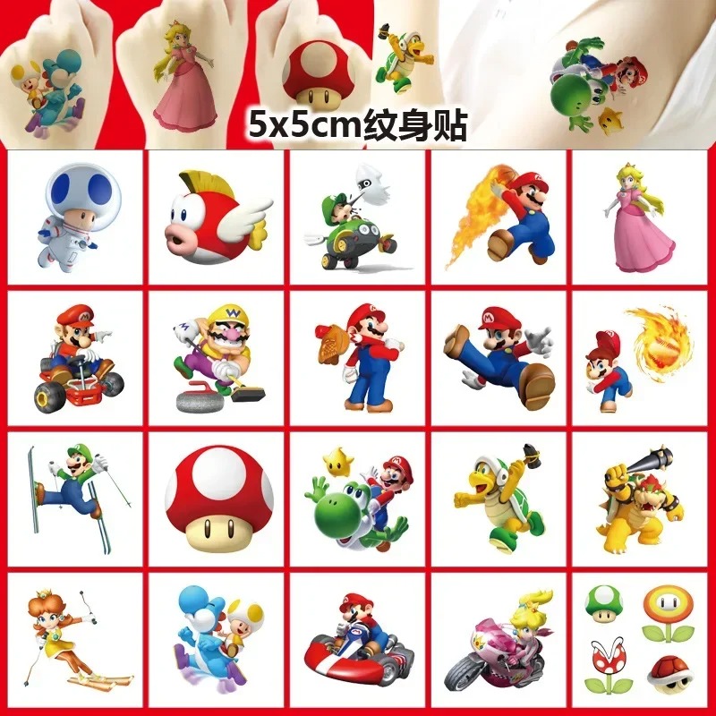 Laptop Accessories Cute - 20PCS 5CM*5CM Cartoon Mario Bros Tattoo