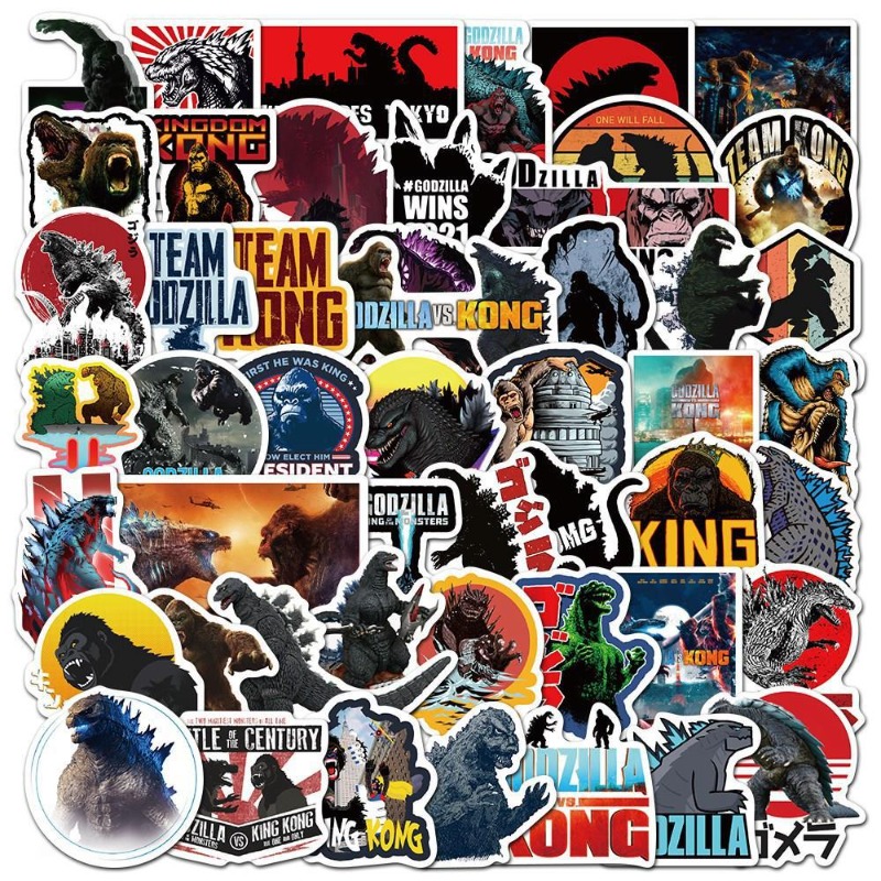 Laptop Accessories Stickers - 50pcs/set Movies Godzilla Vs. King Kong