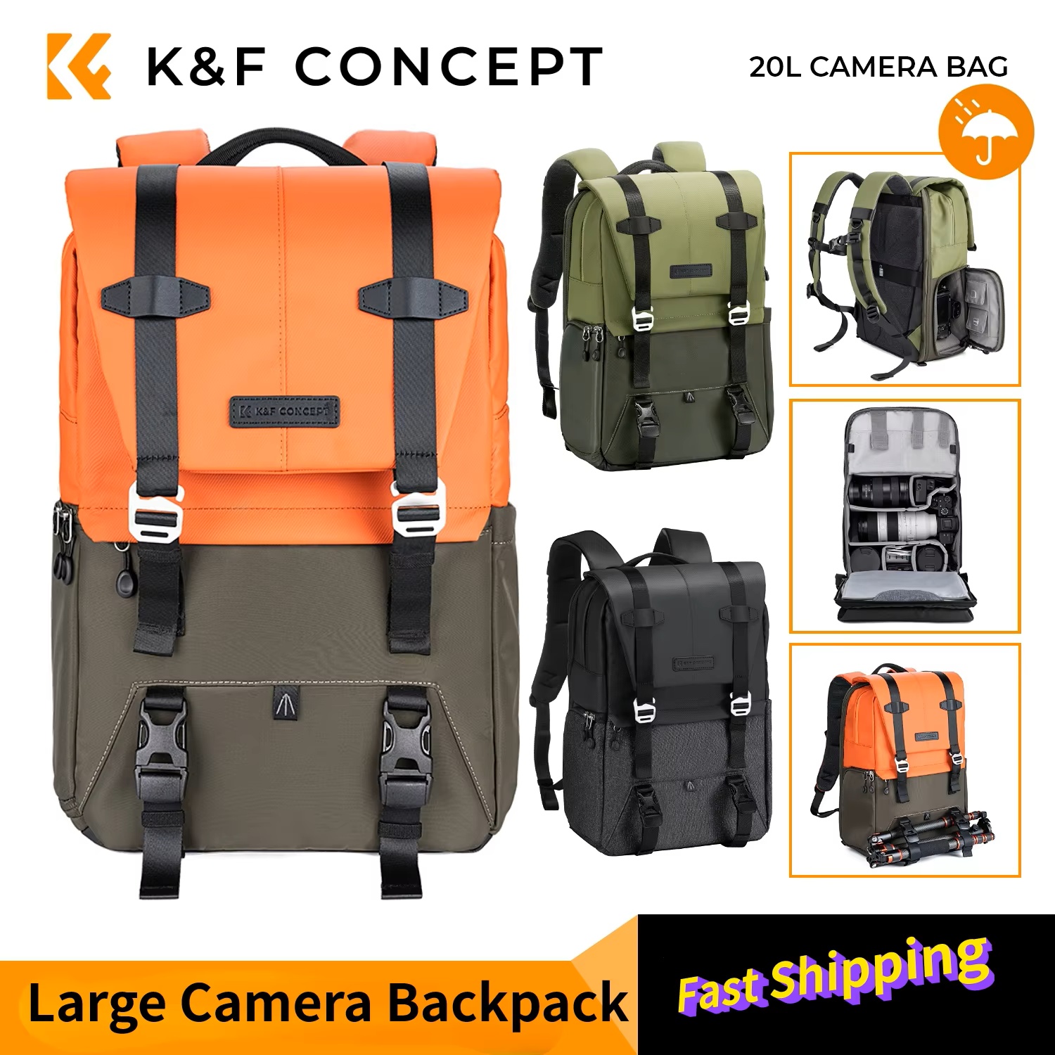 K&F CONCEPT Camera Backpack Tr - đánh giá và giá Laptop Accessories Case