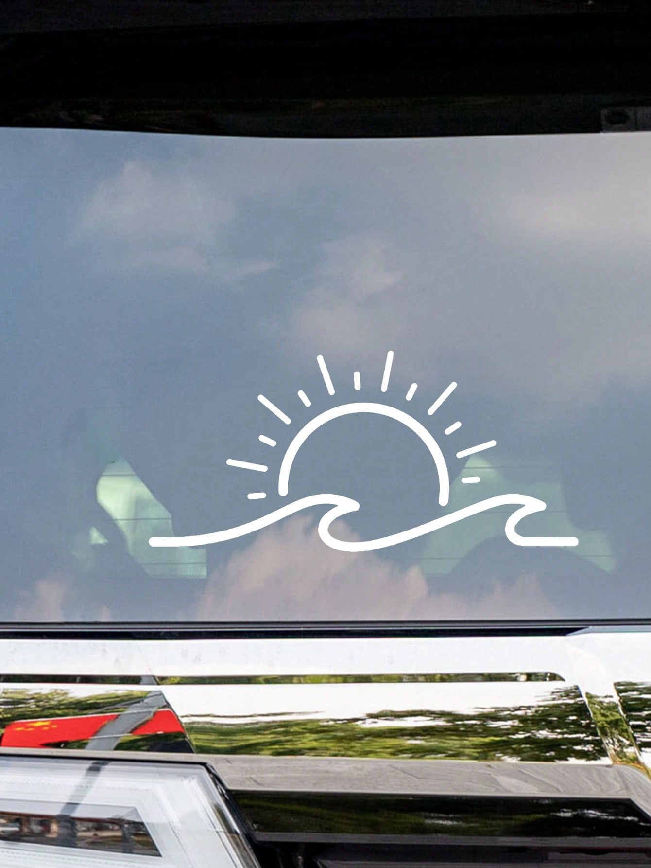 1pc White 30*15cm Sun Wave Car - đánh giá và giá Laptop Accessories Cute