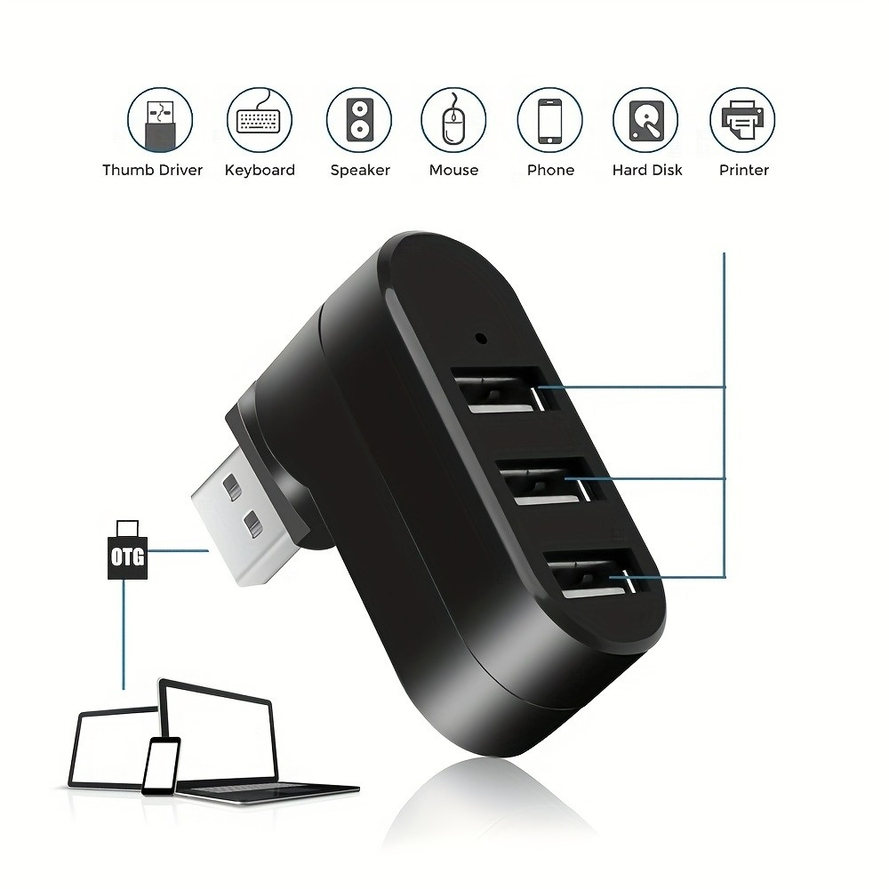 USB 2.0 Hub 3 Ports 180° Rotat - đánh giá và giá Mac Laptop Accessories