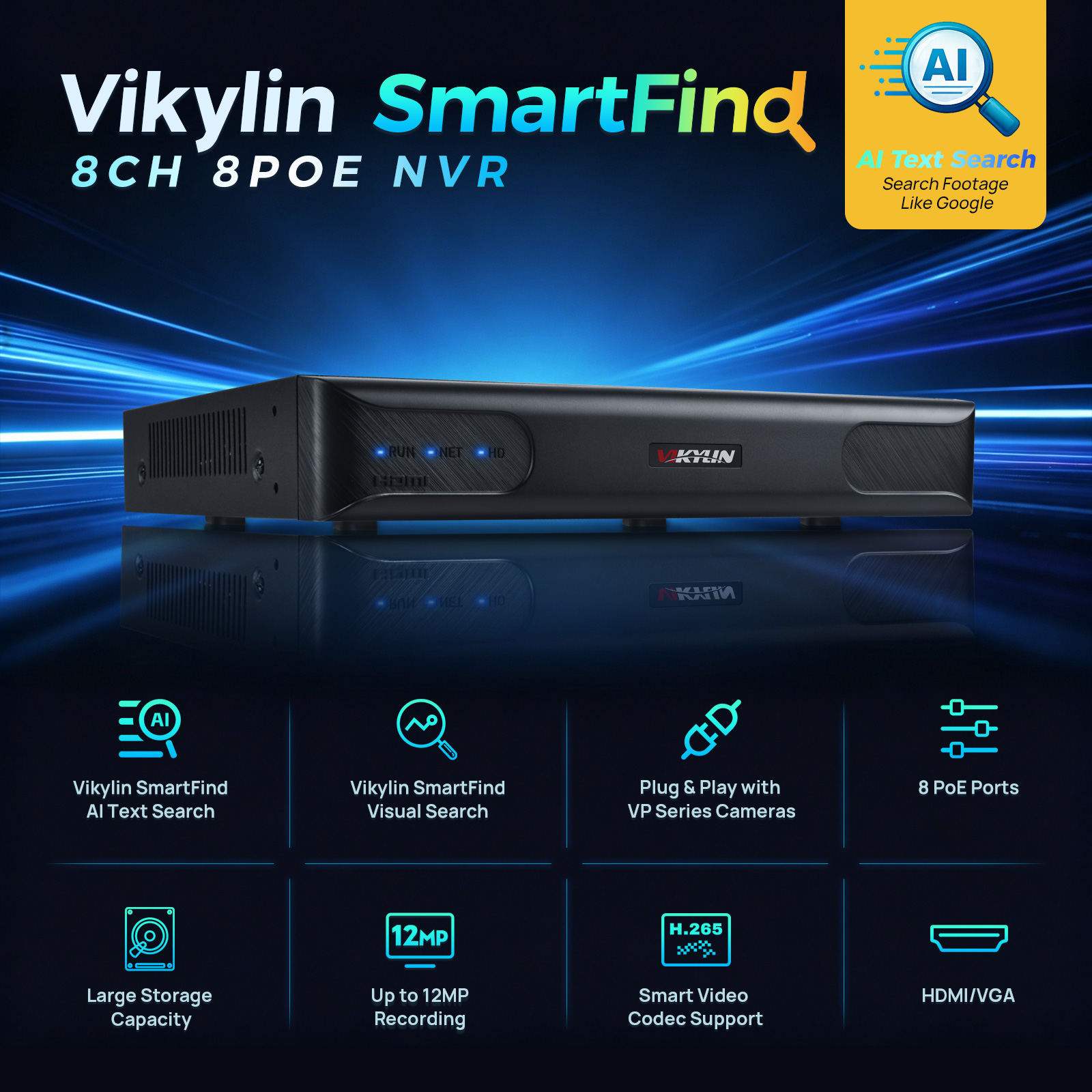 Vikylin 4K NVR UP to 12MP 8CH  - đánh giá và giá Hdmi Vga Adapter