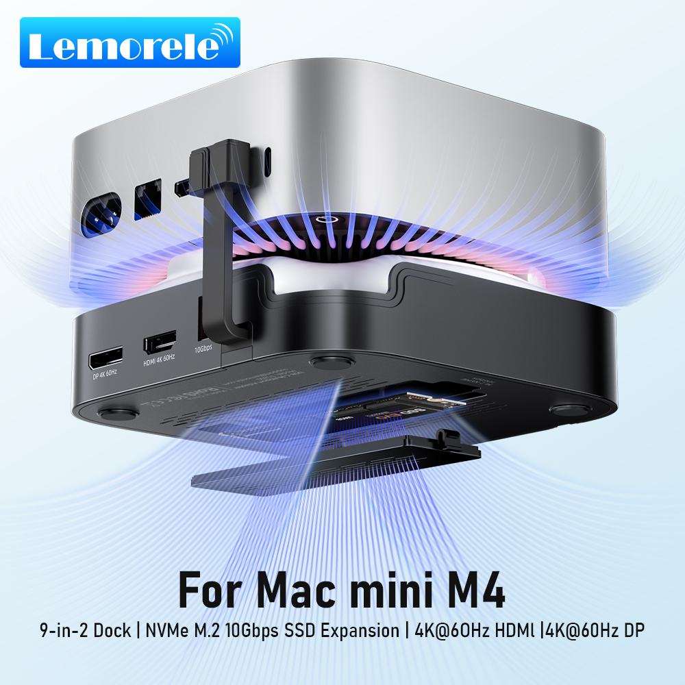Lemorele Macmini M4 DocK USB H - đánh giá và giá Mac Laptop Accessories