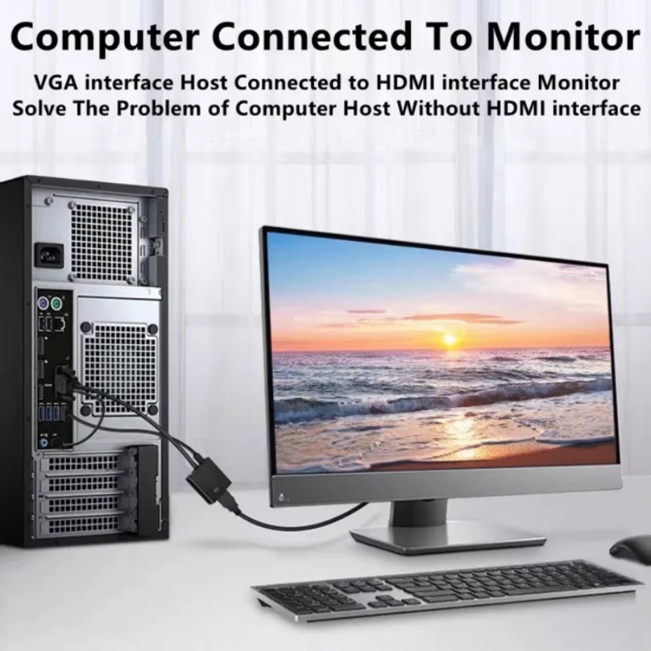 VGA to HDMI compatible 1080P A - đánh giá và giá Hdmi Vga Adapter
